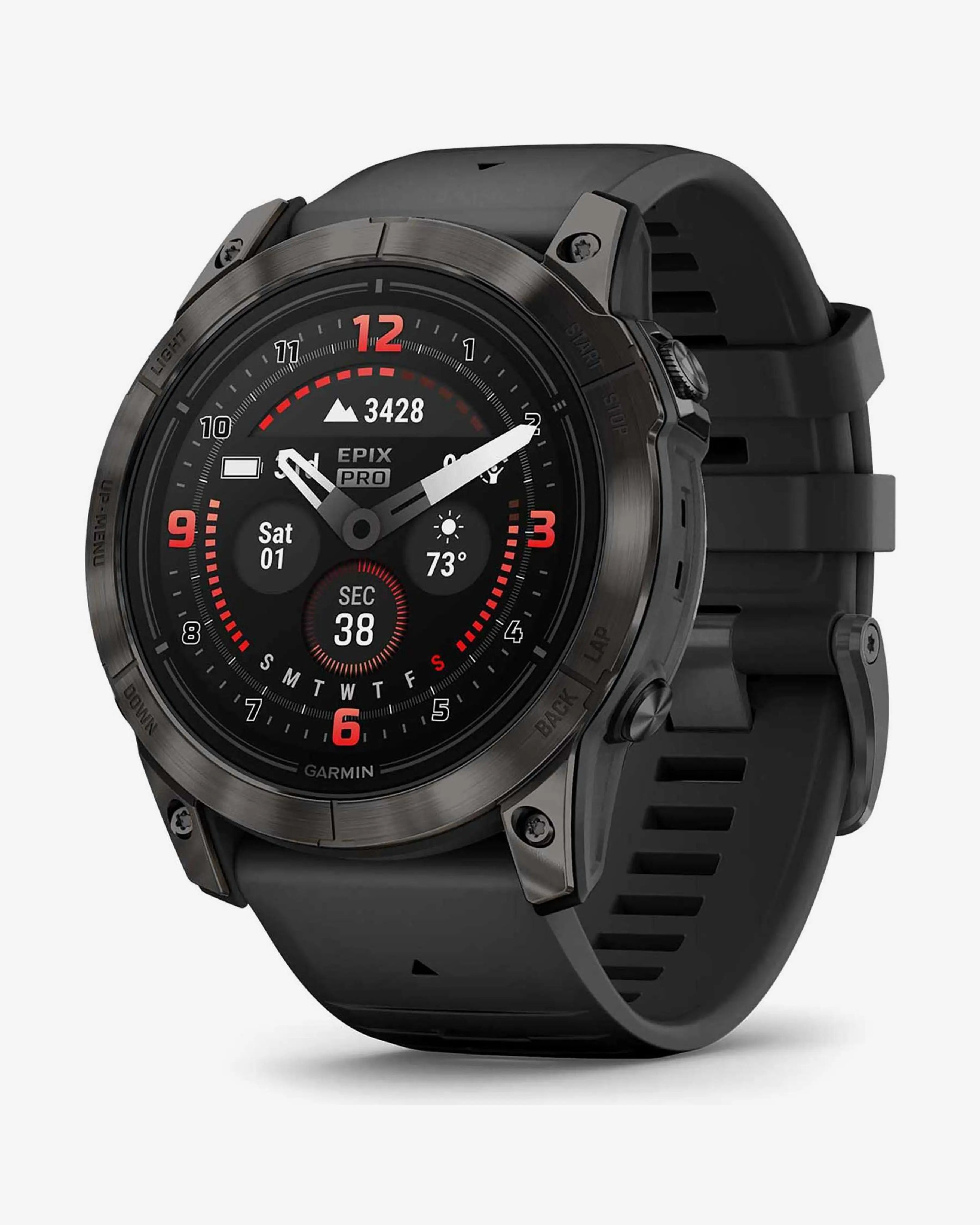 Garmin EPIX 2 PRO Zafiro 51 mm Titanio DLC gris carbón correa negro