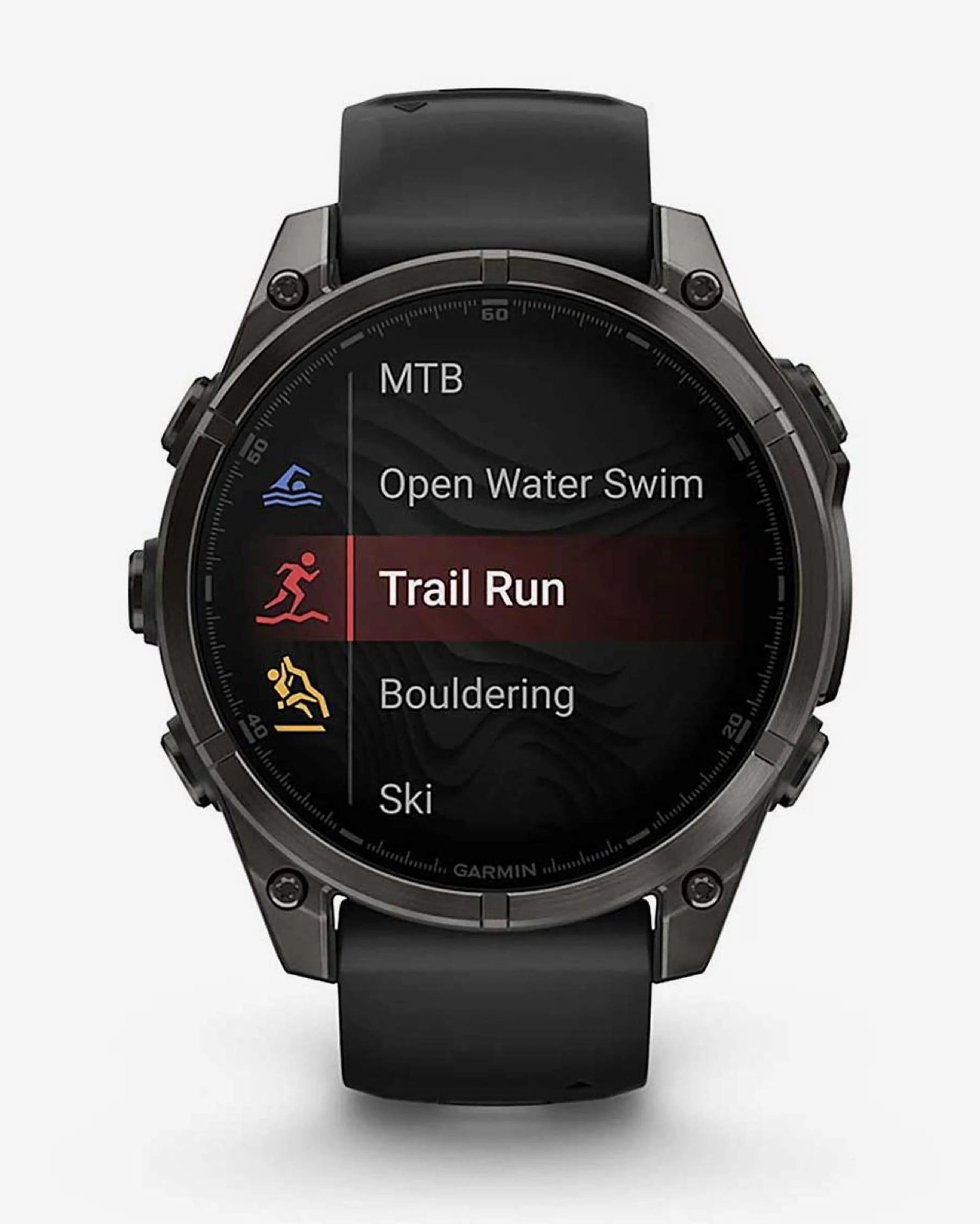 Garmin Fenix 8 AMOLED Zafiro 47 mm Titanio gris carbón correa negro